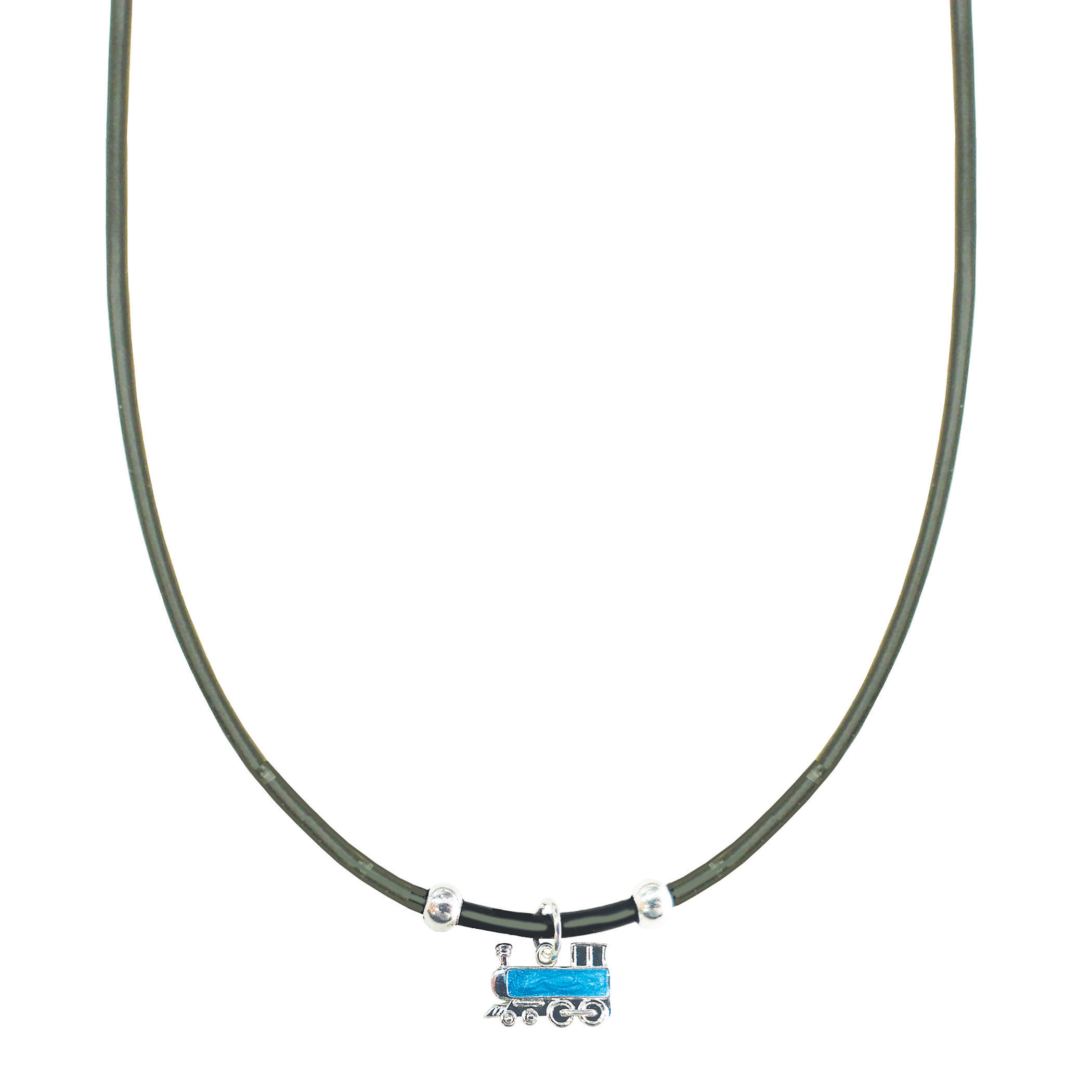 Swirl filled train necklace