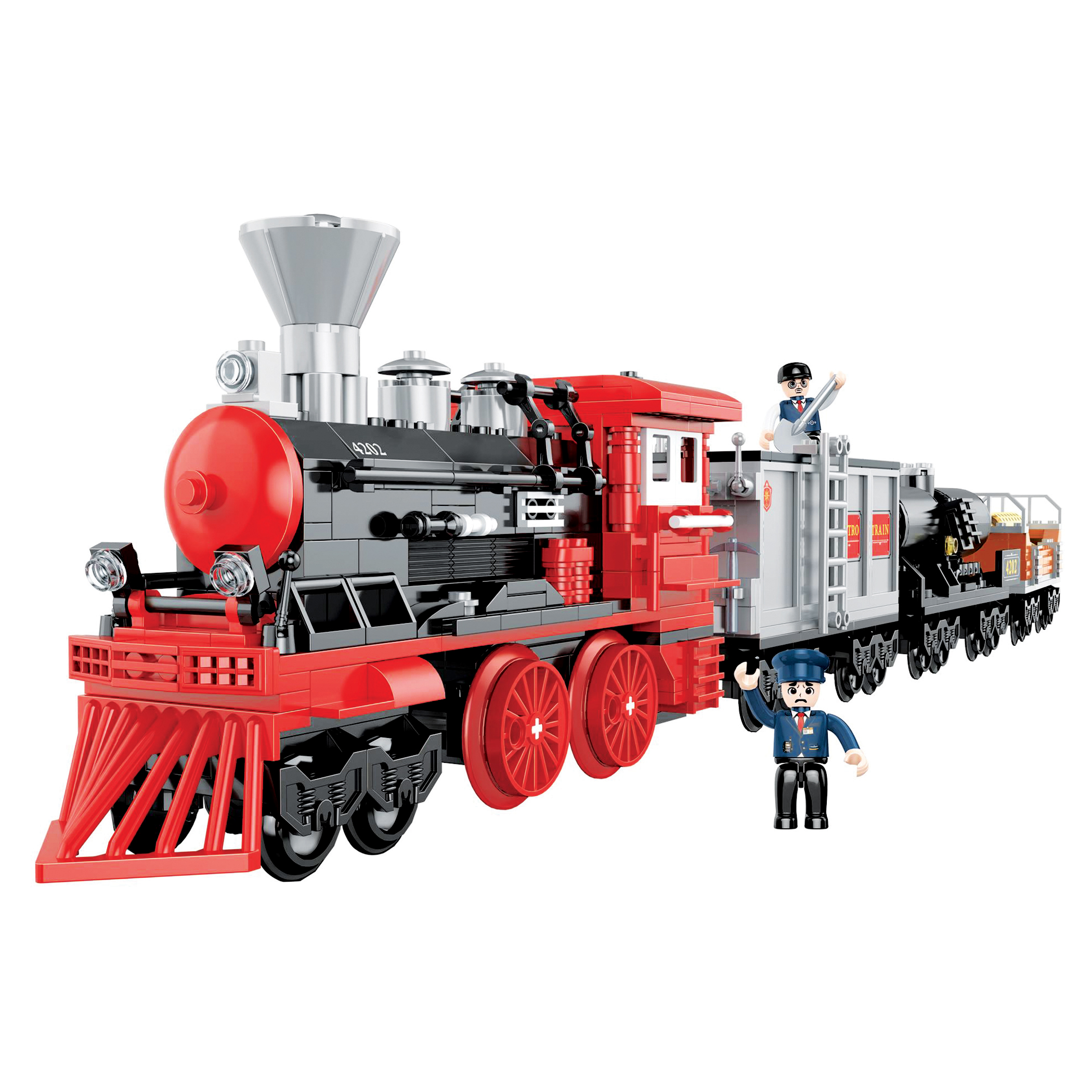 Black & Red steam engine building blocks